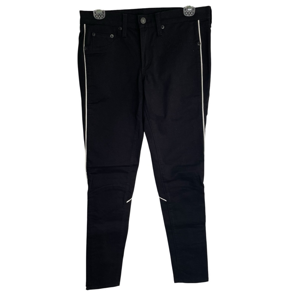 Rag & bone for Intermix Black Skinny Jeans With White Leather Piping Size 28